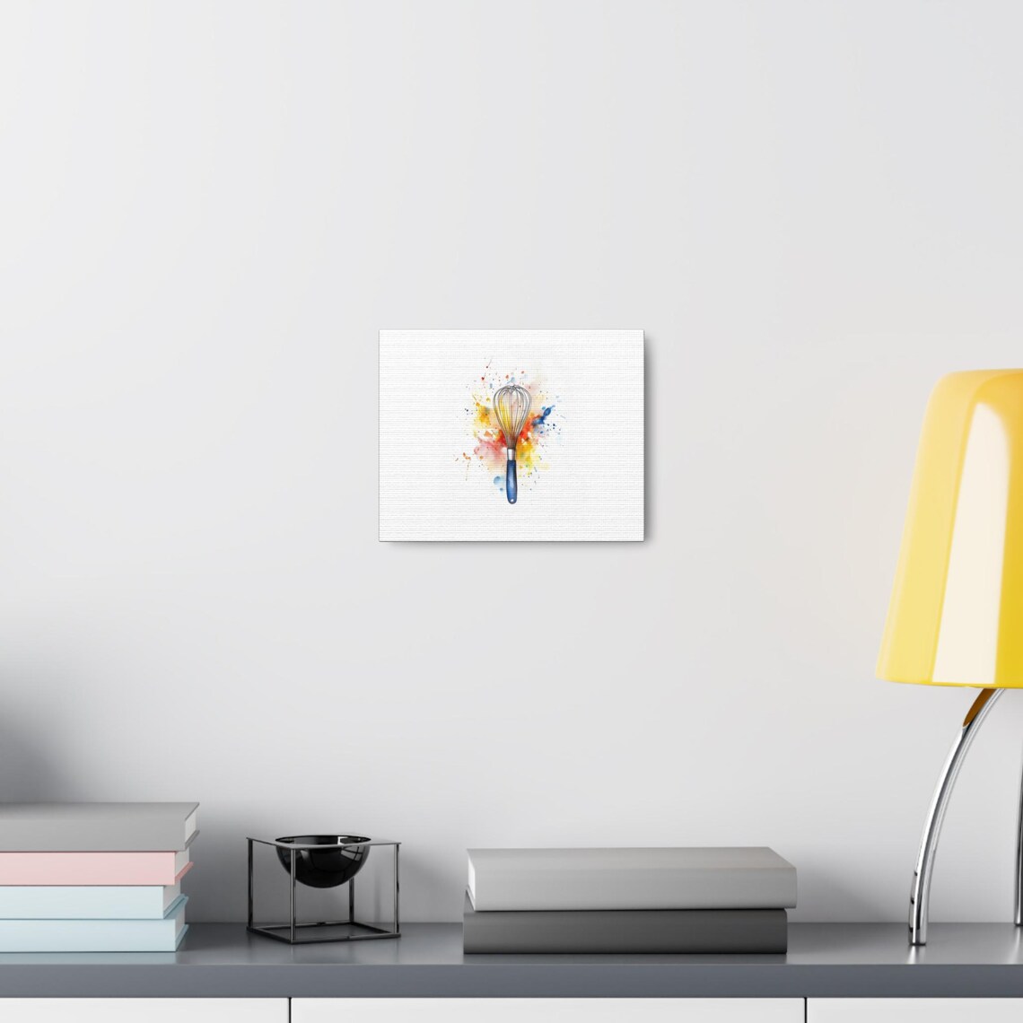 Colorful Whisk Watercolor Splash Minimalist Cooking Utensil Art Poster - Image 3