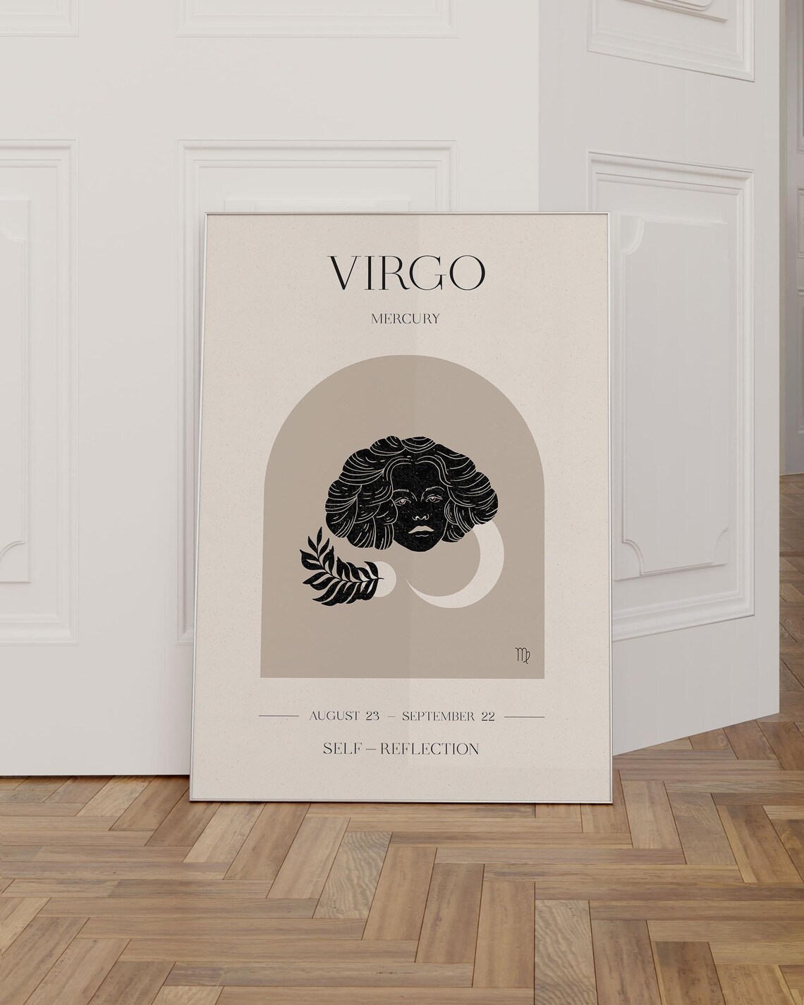 Virgo Zodiac Sign Boho Art Print, Astrology Decor