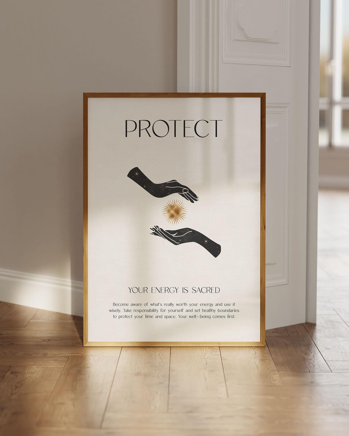 Protect Your Energy Spiritual Poster, Positive Art Print