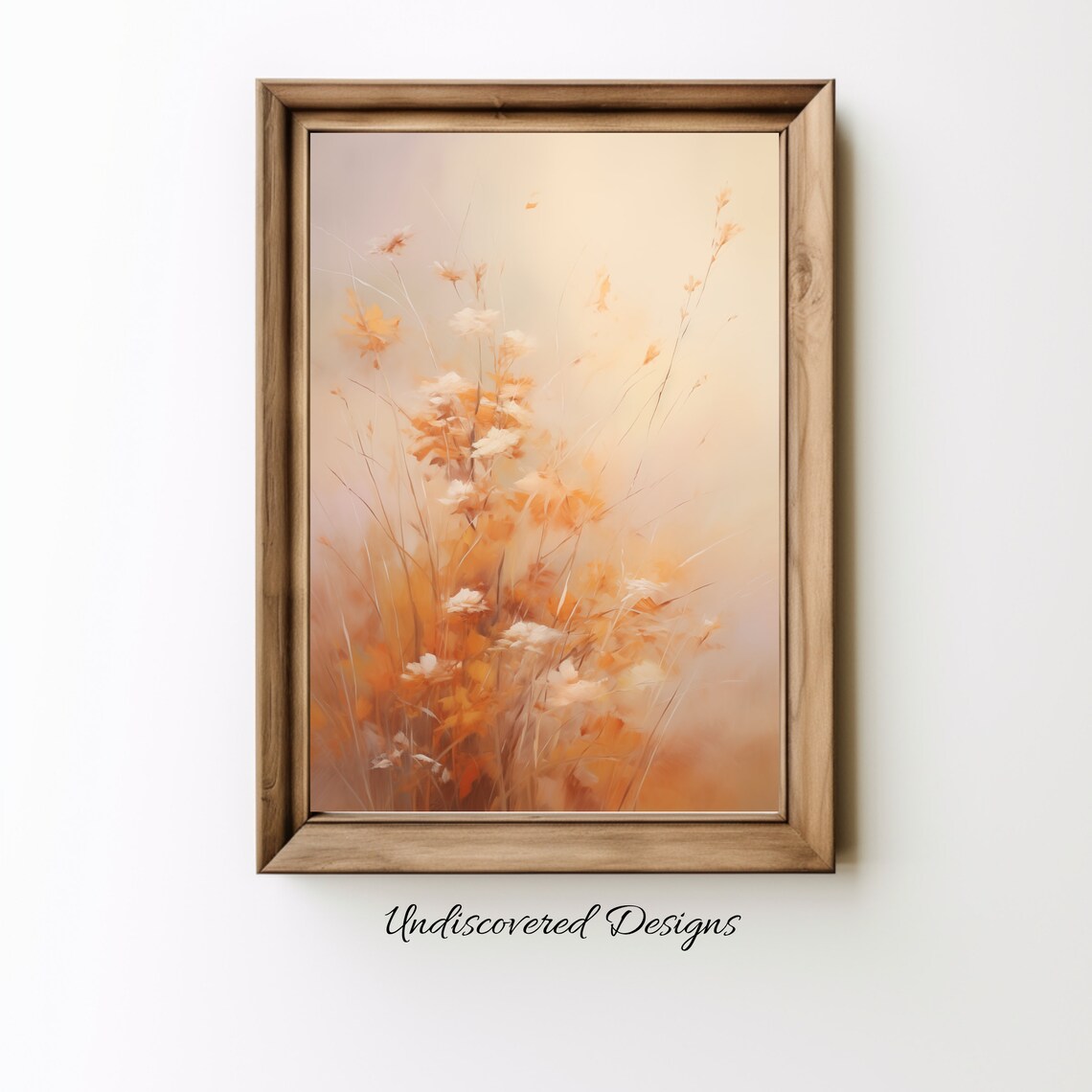 White Wildflowers Autumn Meadow Vintage Oil Painting Art Poster