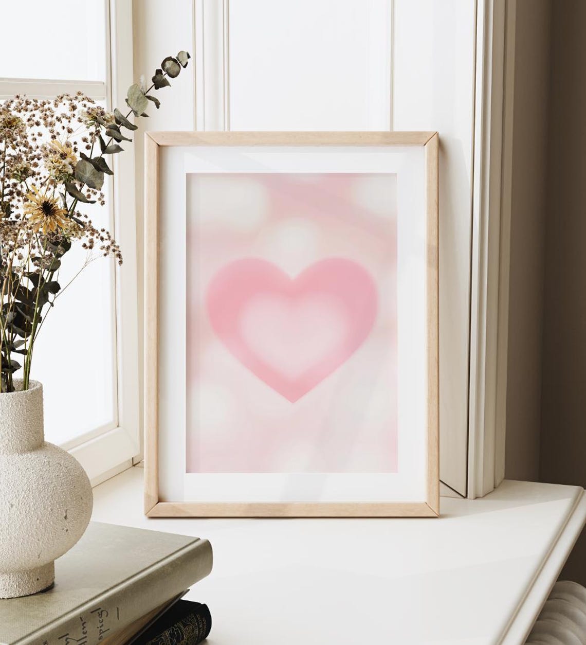 Blush Pink Heart Aura Gradient Trendy Girly Dorm Room Art Poster - Image 4