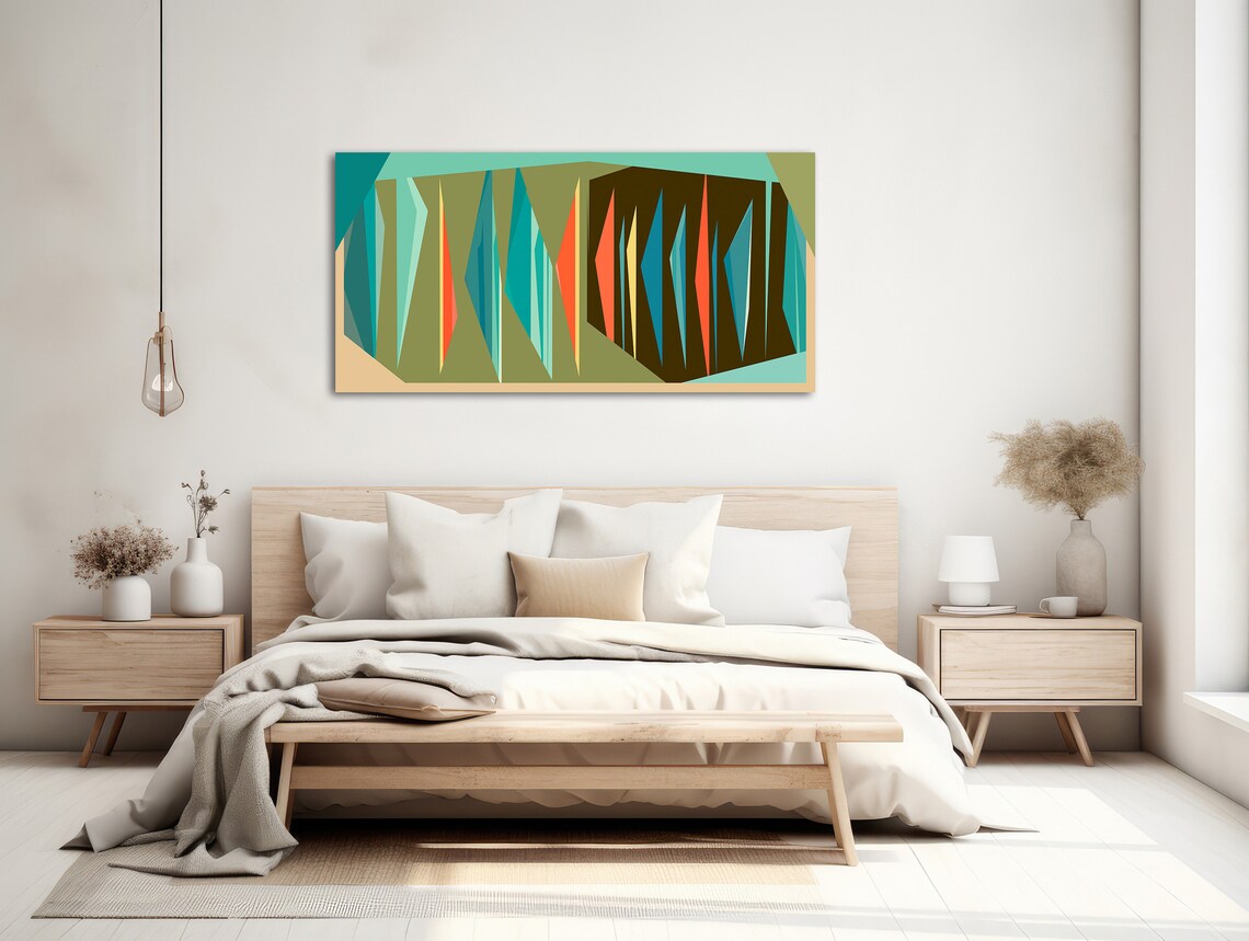 Mid-Century Geometric Abstract Wall Art Print - Image 2