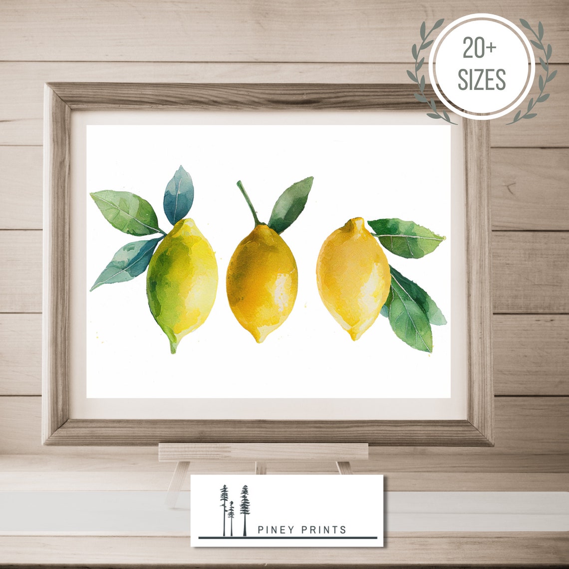 Three Lemons Watercolor Citrus Fruit Kitchen Decor Bright Poster - Image 3