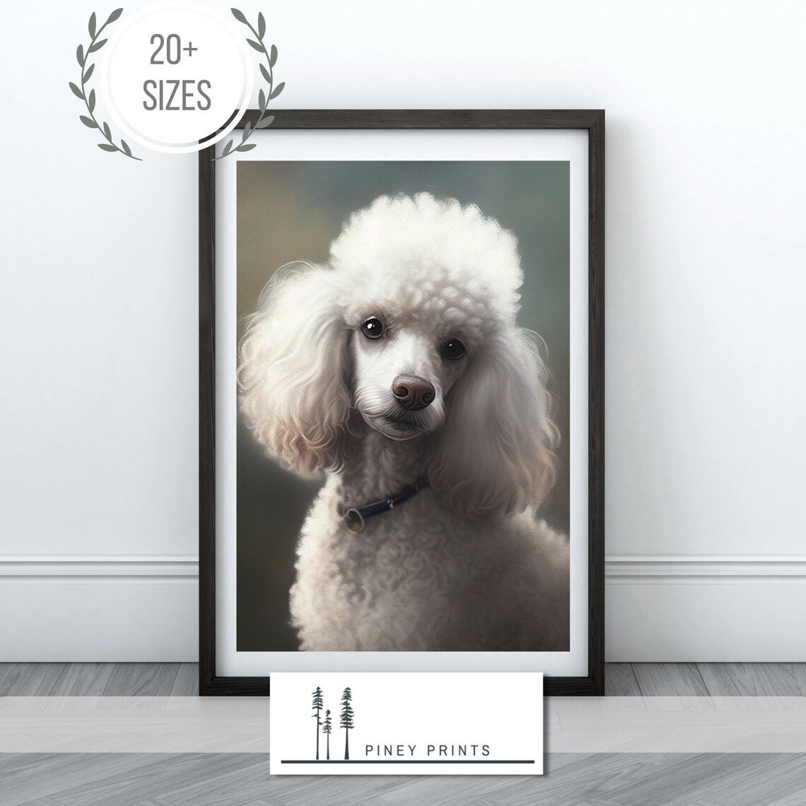 White Poodle Portrait Vintage Painting Cute Dog Art Gallery Poster - Image 3