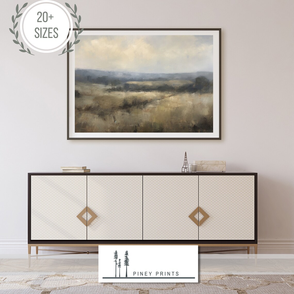 Impressionist Abstract Mountain Landscape Painting Wall Art Instant Neutral Mountain Art Western Decor Rustic Landscape - Image 3