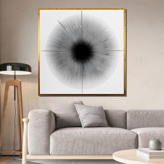 Minimalist Black And White Geometric Wall Art Modern Optical Illusion Print Bold Abstract Design Gift For Art Enthusiasts