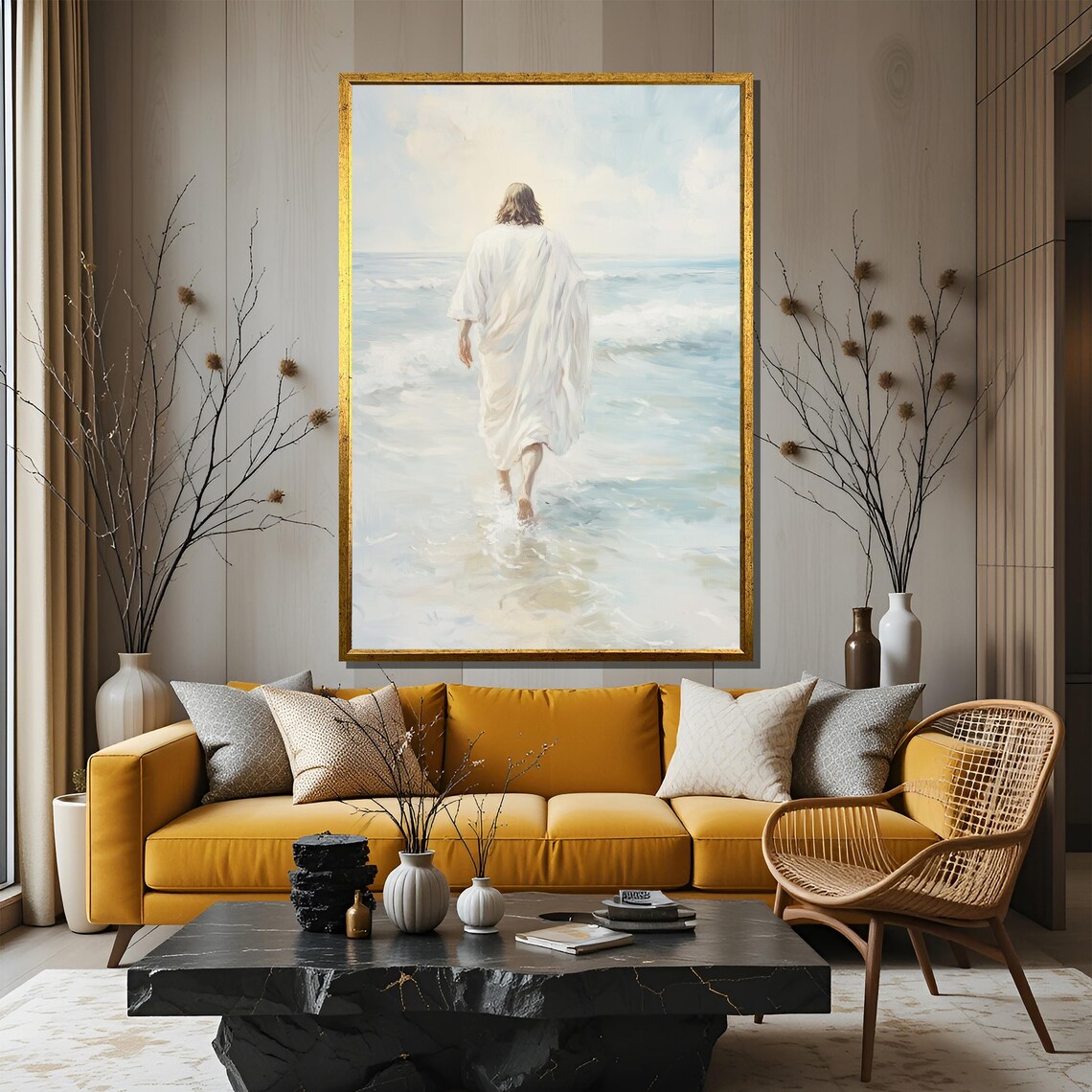 Jesus Walking On Water, Christian Ocean Artwork - Image 3