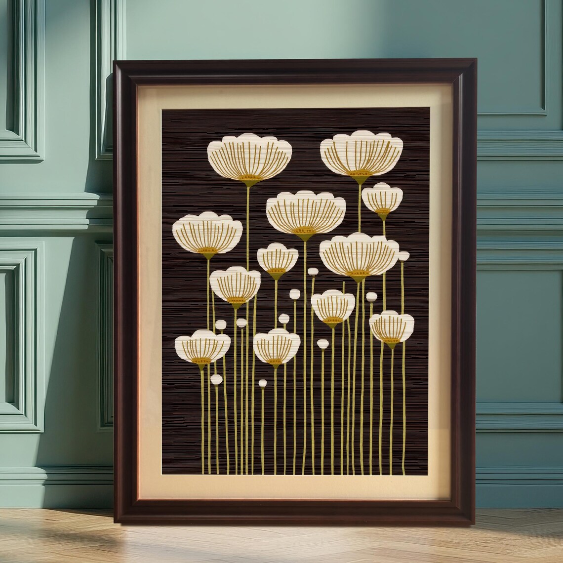 Minimalist Floral Abstract Flower Painting, Art Print
