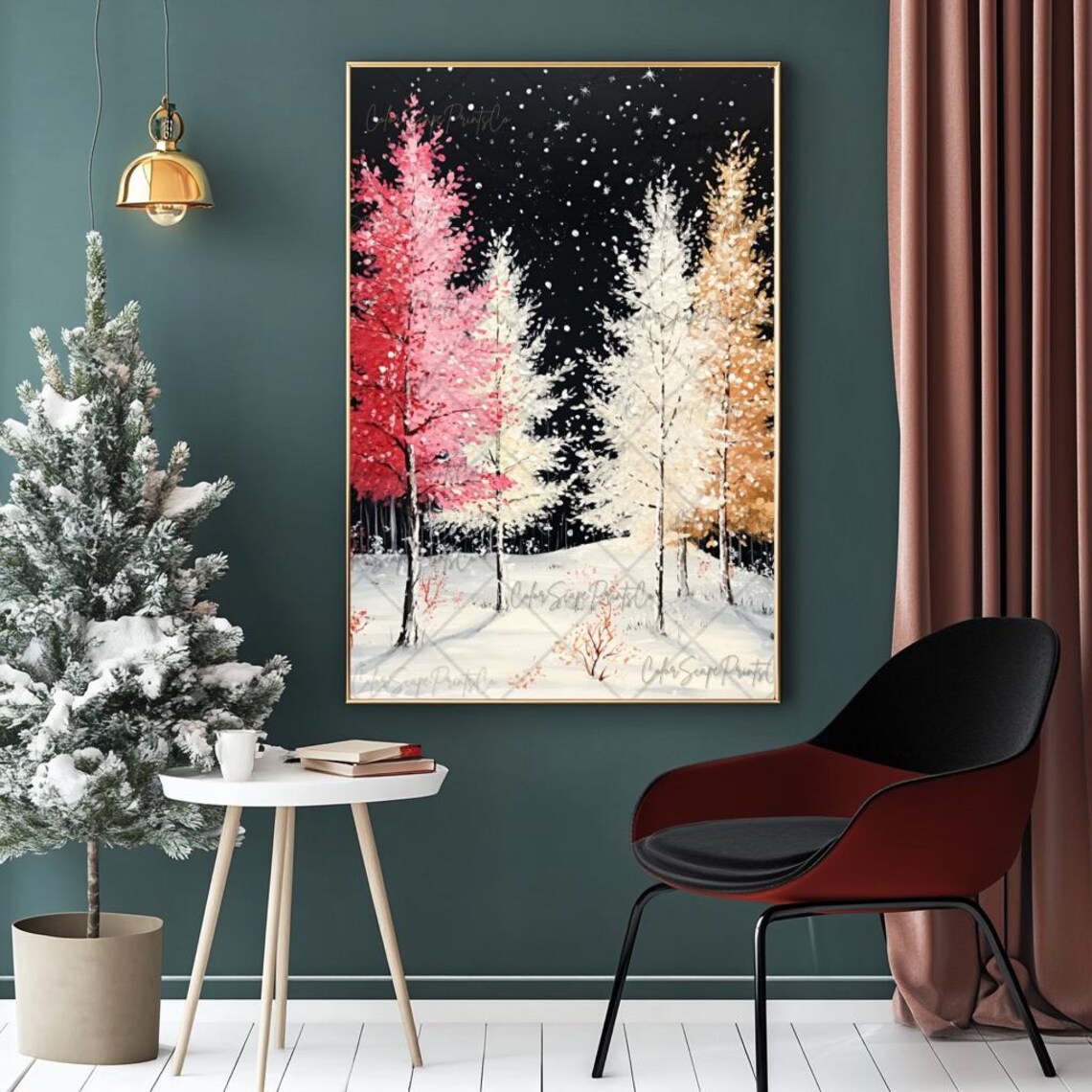 Enchanted Christmas Forest, Whimsical Winter Poster - Image 4