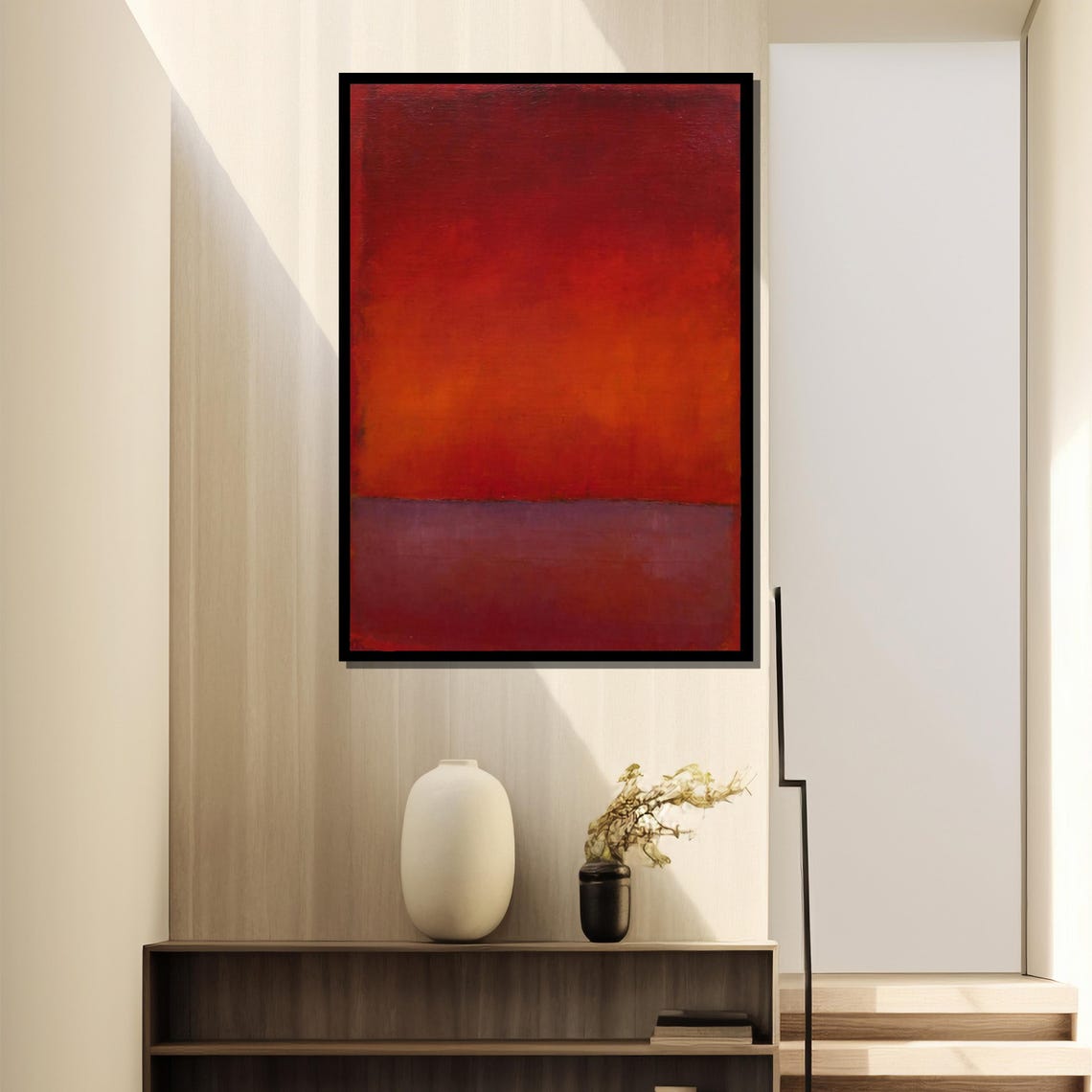 Red And Purple Color Field Abstract Bold Modern Gradient Art Poster - Image 4