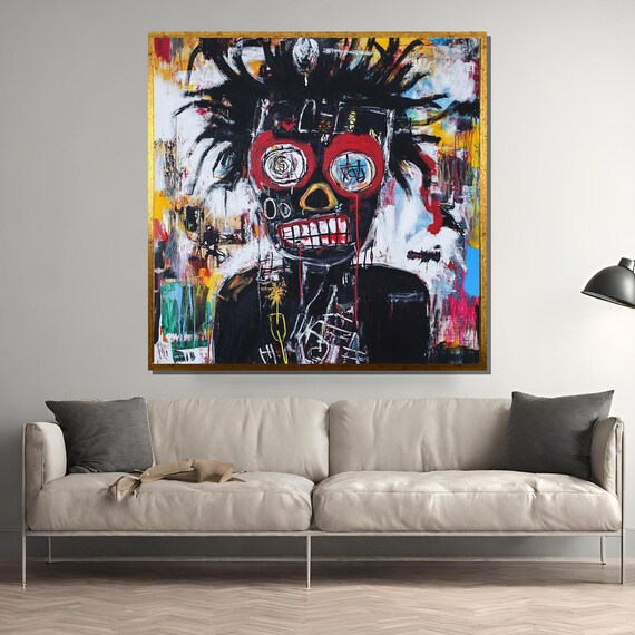 Bold Skull Face Neo Expressionist Graffiti Street Art Poster