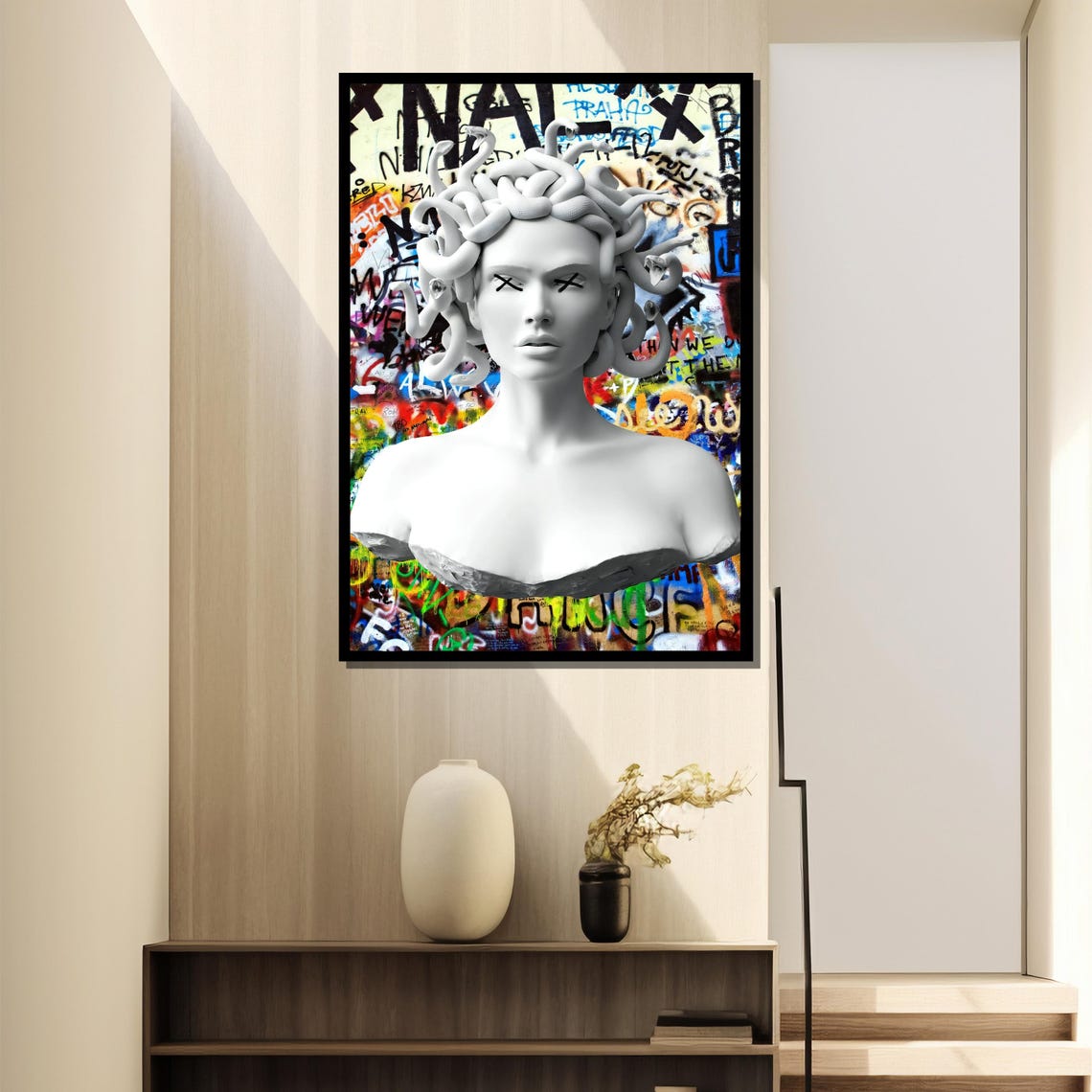 Medusa Graffiti Painting Bold Street Art Inspired Gift For Modern Wall Dcor - Image 4
