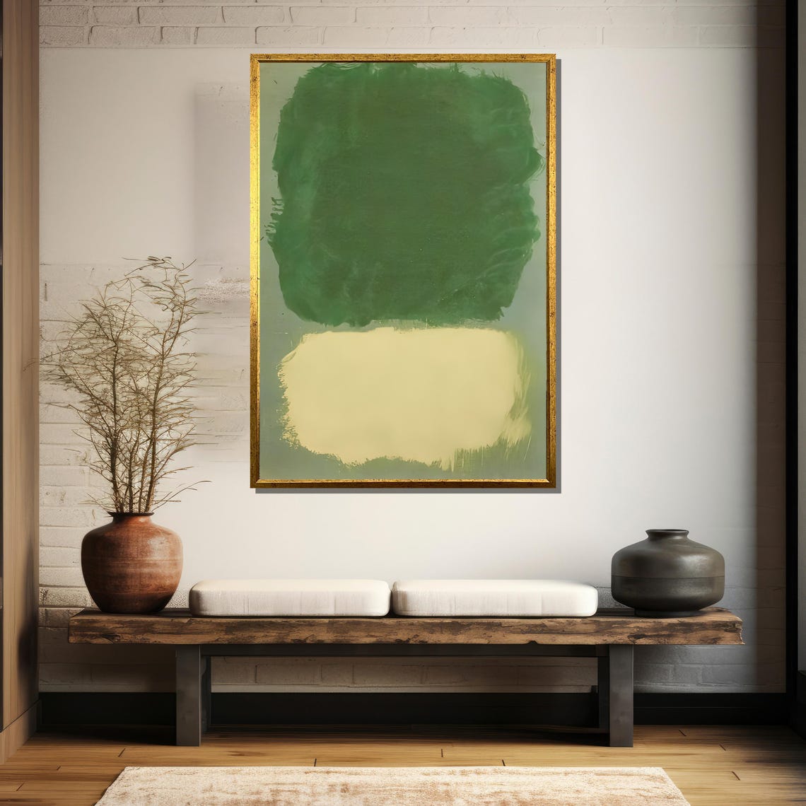 Mark Rothkos Untitled Green And Beige Serene And Minimalist Abstract Painting Ideal Gift For Art Collectors - Image 5