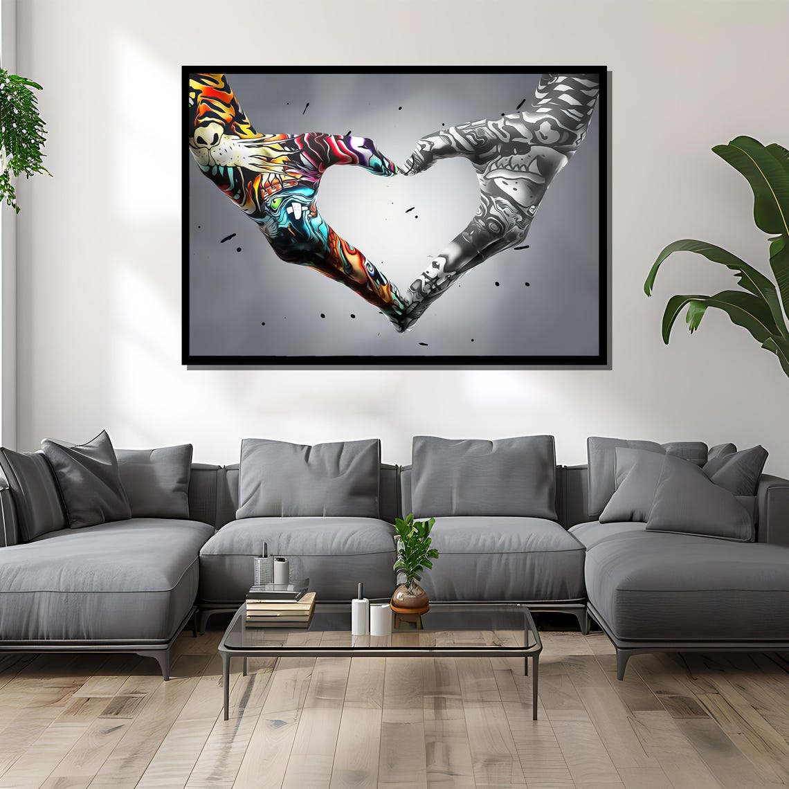 Two Graffiti Covered Hands Forming A Heart Shape Urban Love Art Poster - Image 4