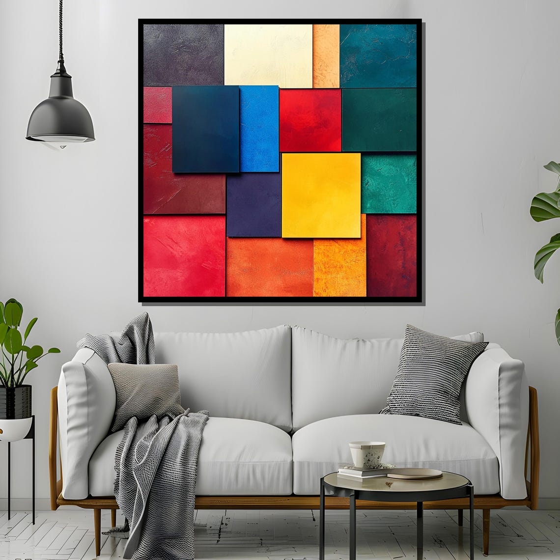 Mondrian-Inspired Bold Color Block Grid Modern Abstract Art Poster - Image 4