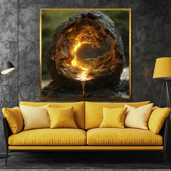 Glowing Tree Of Life Emerging From An Enchanted Seed Pod