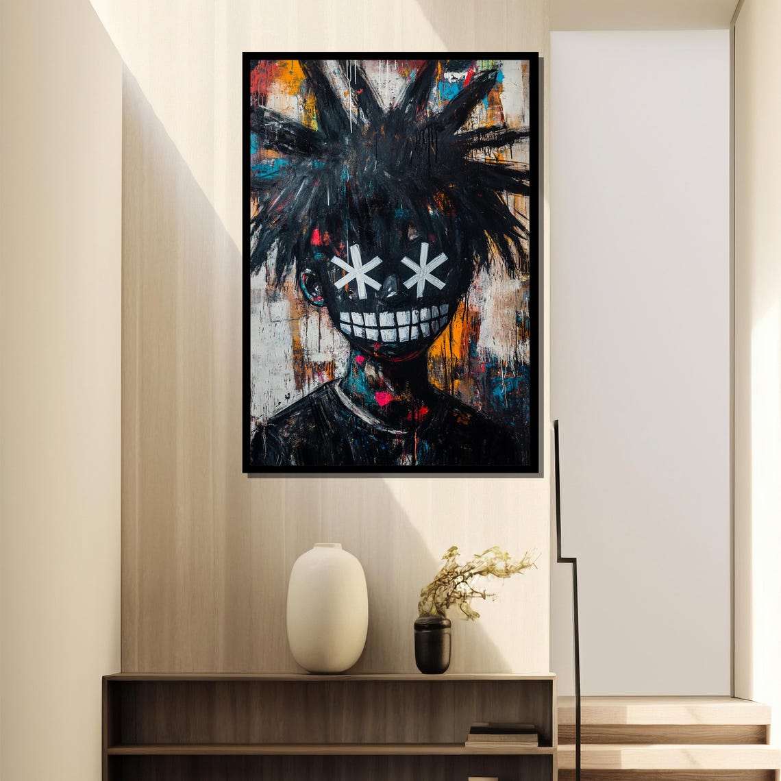 Graffiti Skull Painting Basquiat Inspired Urban Art Abstract Street Art Print Bold Expressionist Wall Decor Edgy Modern Artwork - Image 4