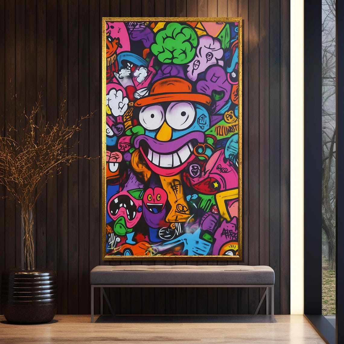 Grinning Cartoon Character Colorful Graffiti Street Art Poster - Image 5