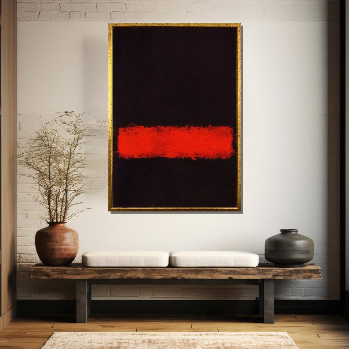 Mark Rothkos Black Red And Black Minimalist Masterpiece Of Intense Contrast Bold Abstract Painting Ideal Art Gift - Image 5
