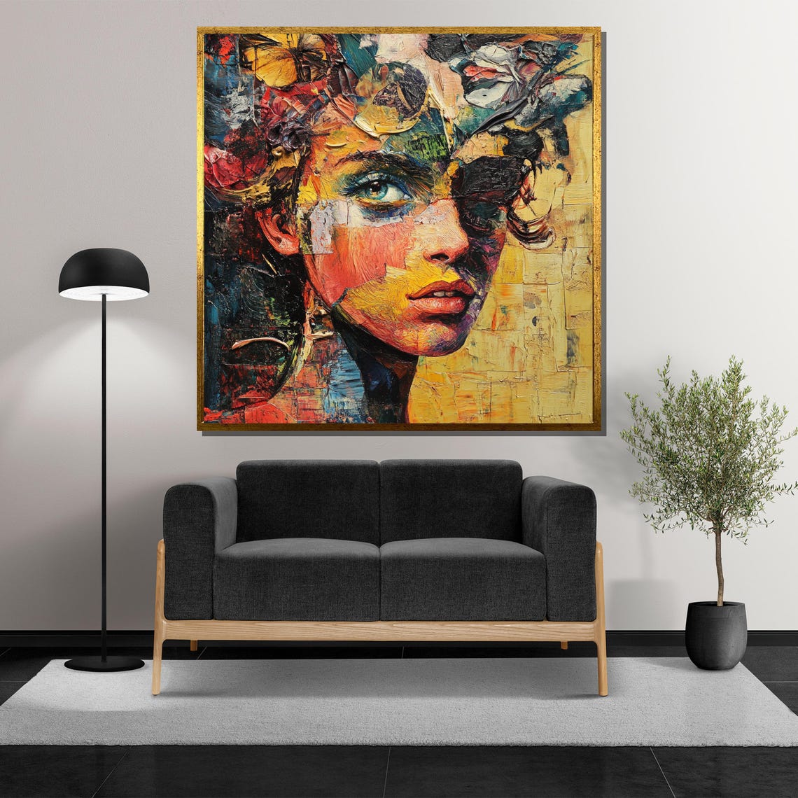 Impressionist Colorful Female Face Bold Brushstroke Art Poster - Image 5