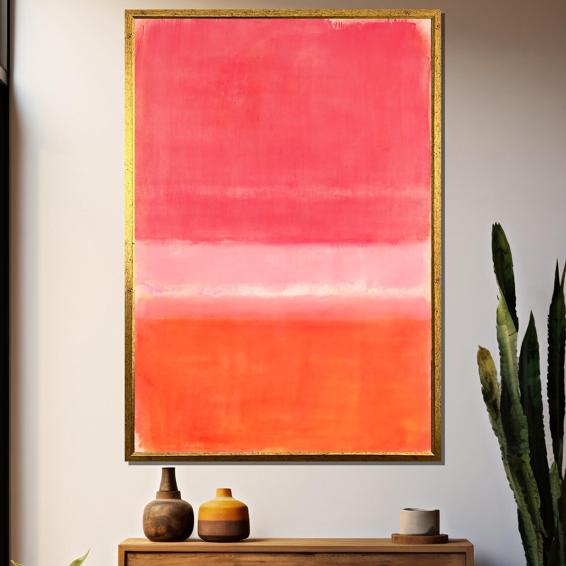 Vibrant Pink And Orange Layers By Mark Rothko Abstract Expressionist Painting Gift For Modern Art Enthusiasts