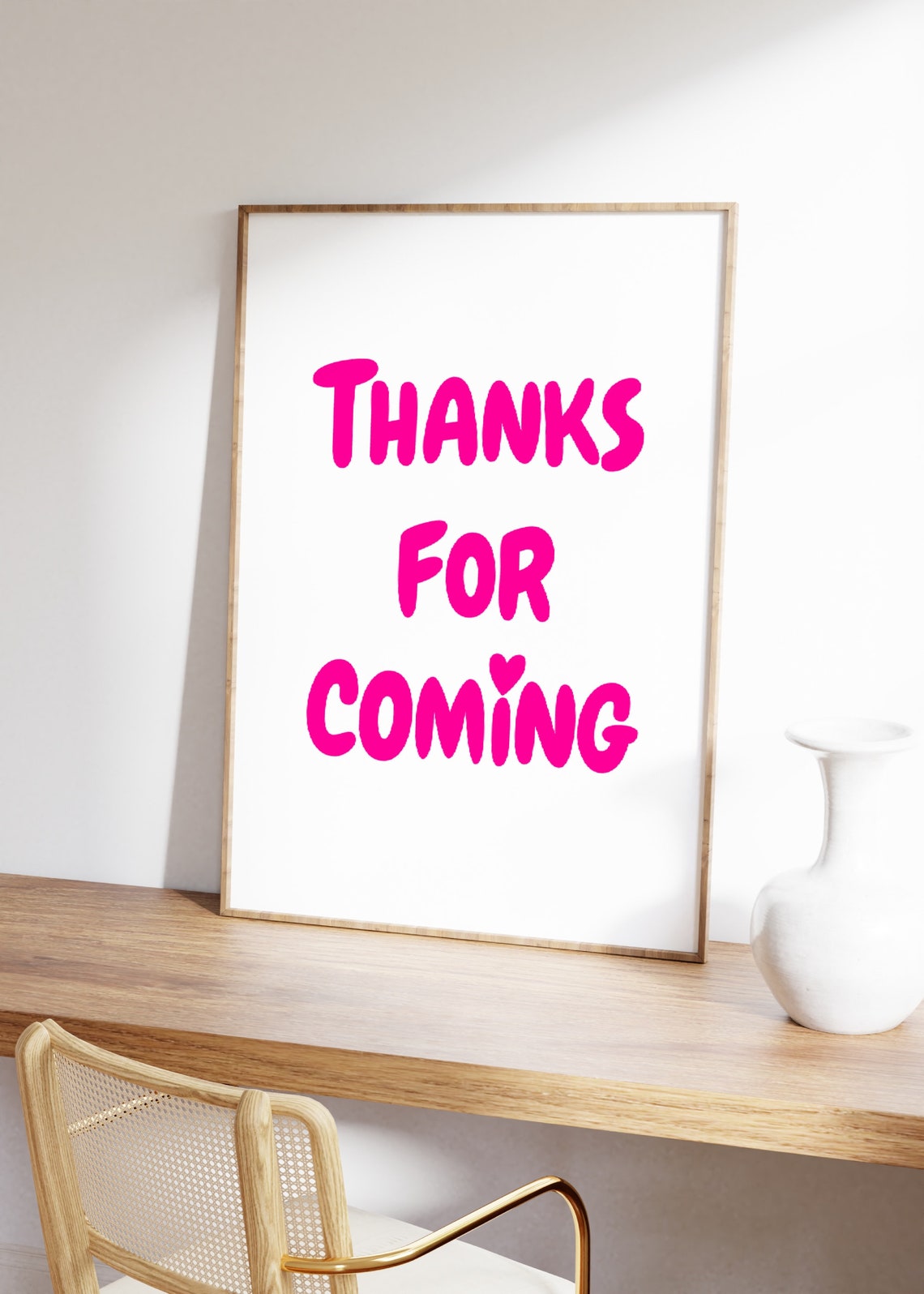 Thanks for Coming Hot Pink Bubble Letter Goodbye Quote Poster - Image 3