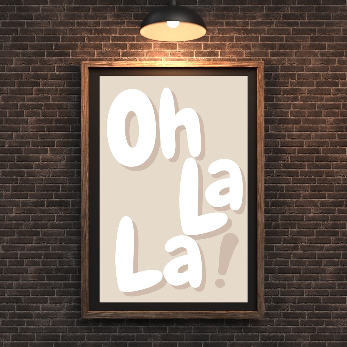 Oh La La Print Oh La La French Quote Print Typography Poster French Phrase Wall Art Beige Valentine Gift French Saying Poster - Image 4