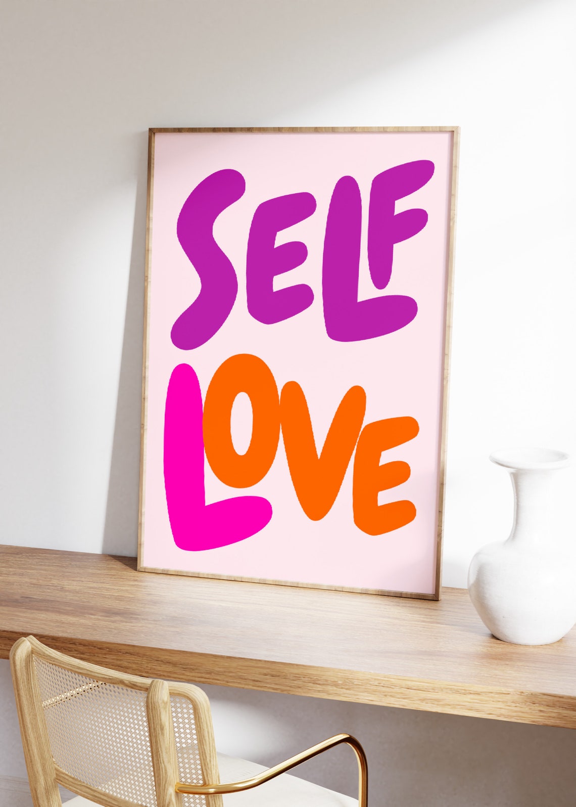Self Love Positive Affirmation Bubble Letter Typography Poster - Image 3