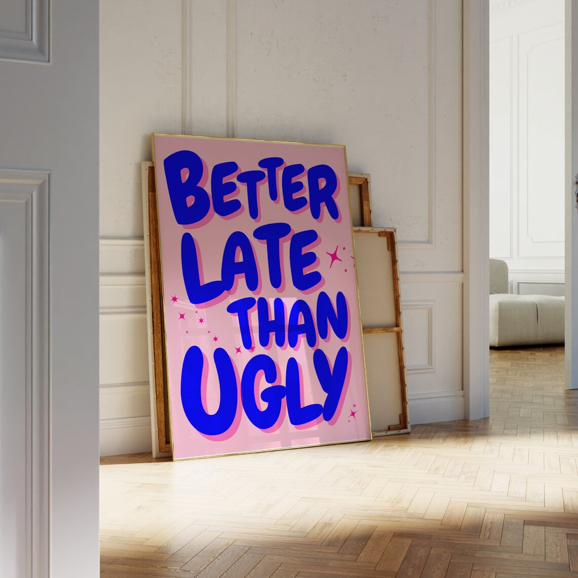 Better Late Than Ugly Retro Wall Art Print - Image 4