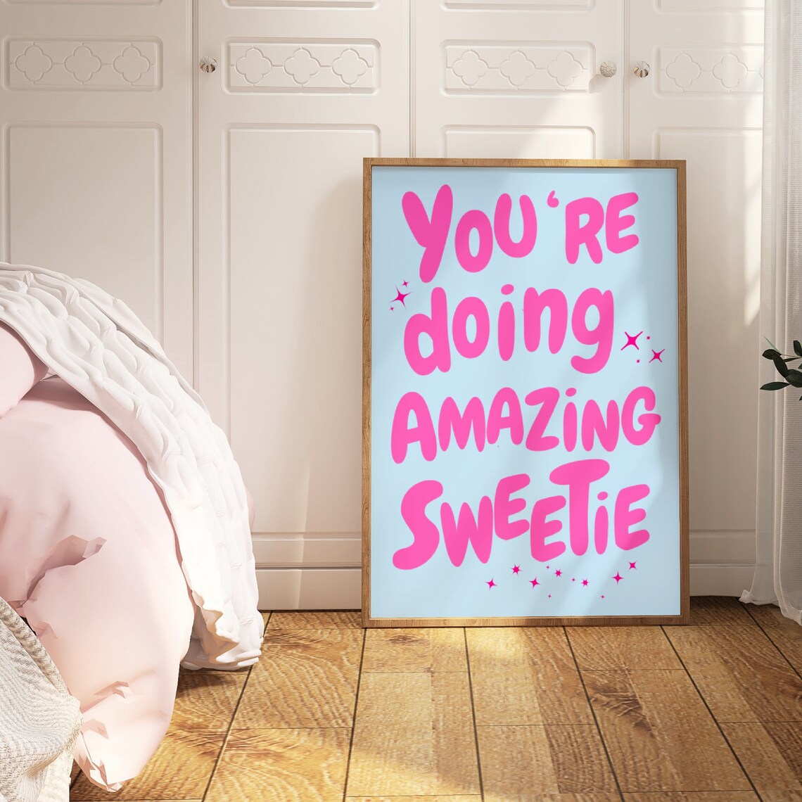 Youre Doing Amazing Sweetie Affirmation Poster, Retro - Image 3
