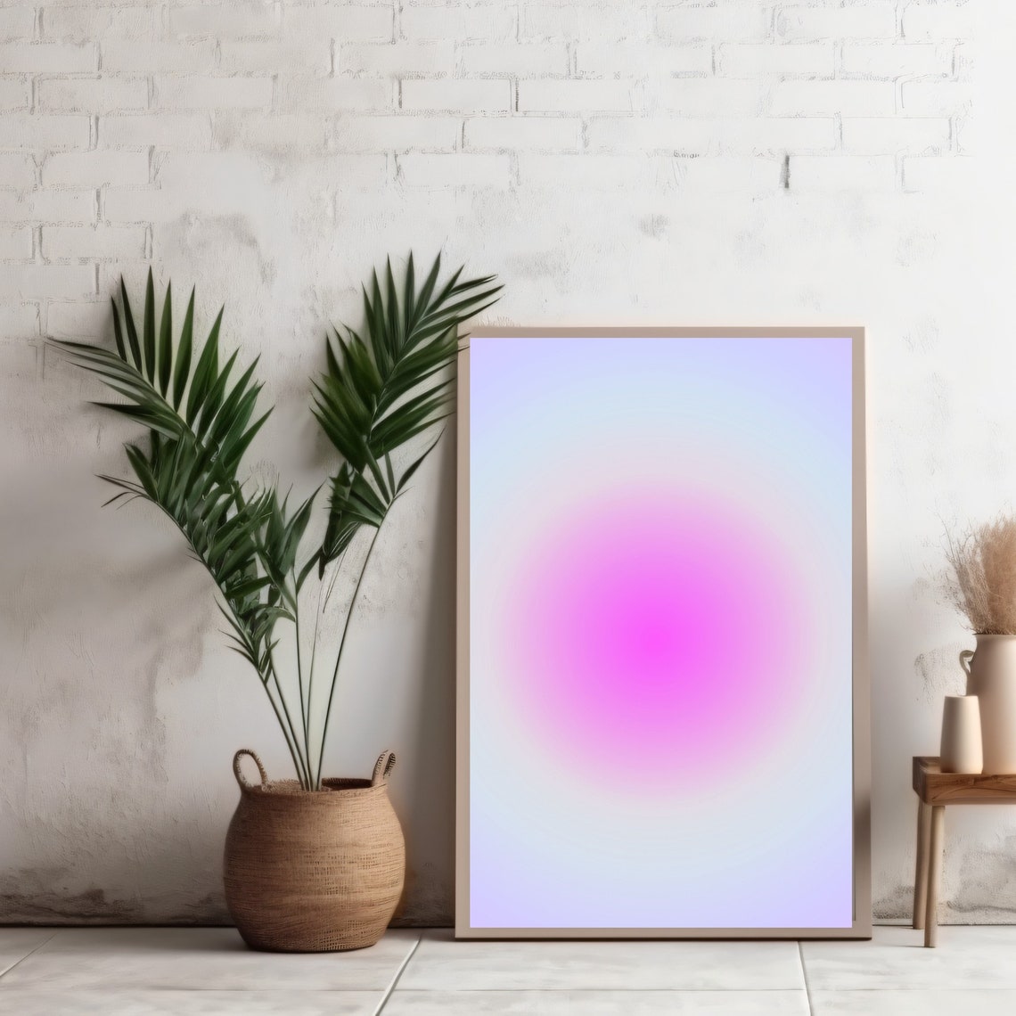 Purple Pink Aura Gradient Glow Abstract Spiritual Center Poster - Image 4