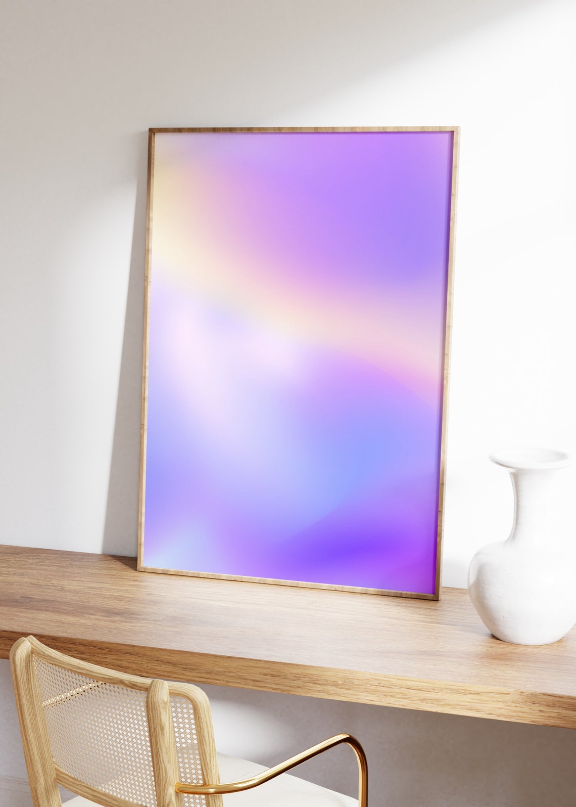 Purple Aura Gradient Lavender Pastel Minimalist Aesthetic Poster - Image 3