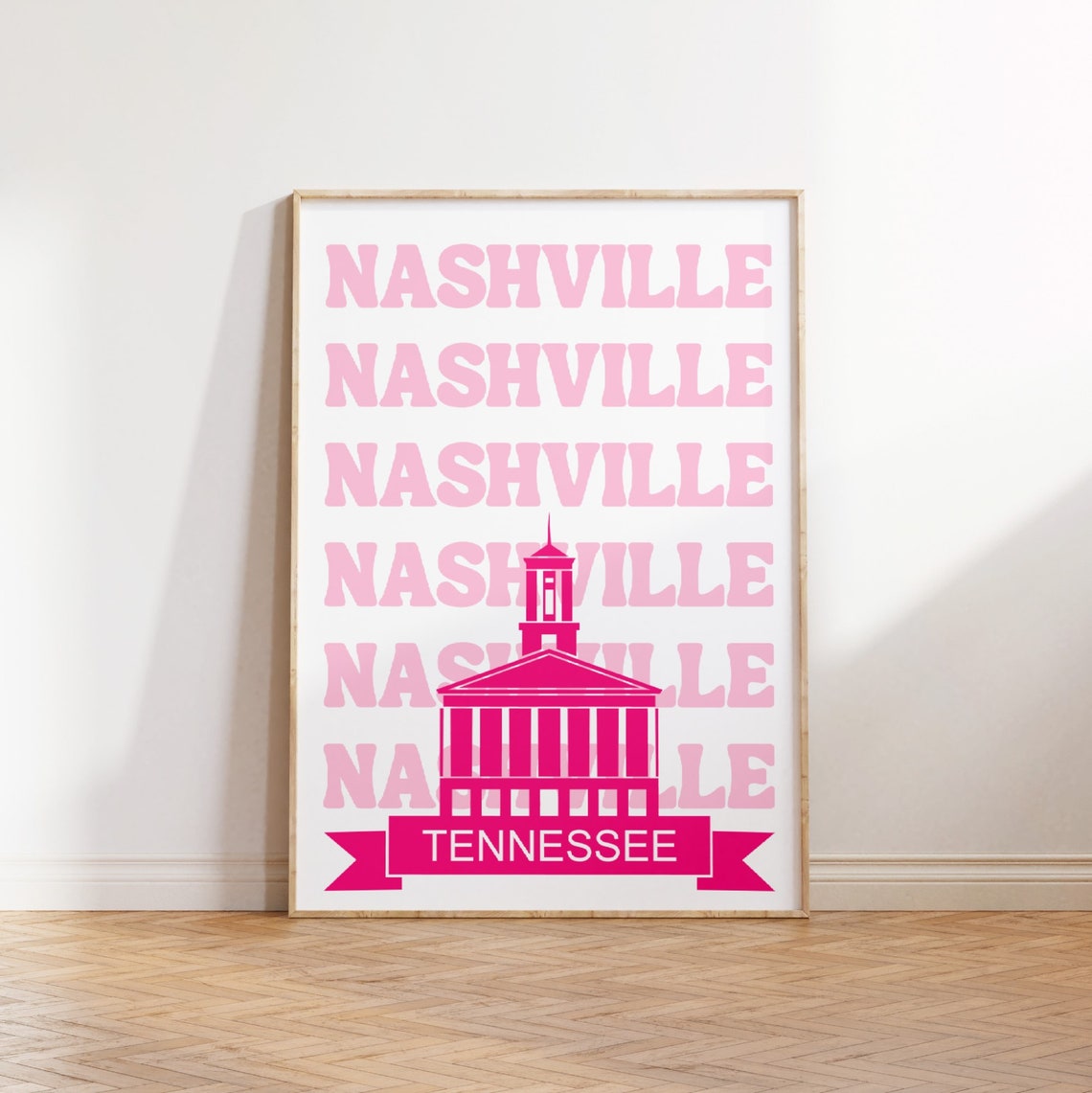 Nashville City Travel Print Pink Nashville Tennessee Travel Print Trendy Wall Print Usa Nashville Poster Cities Poster