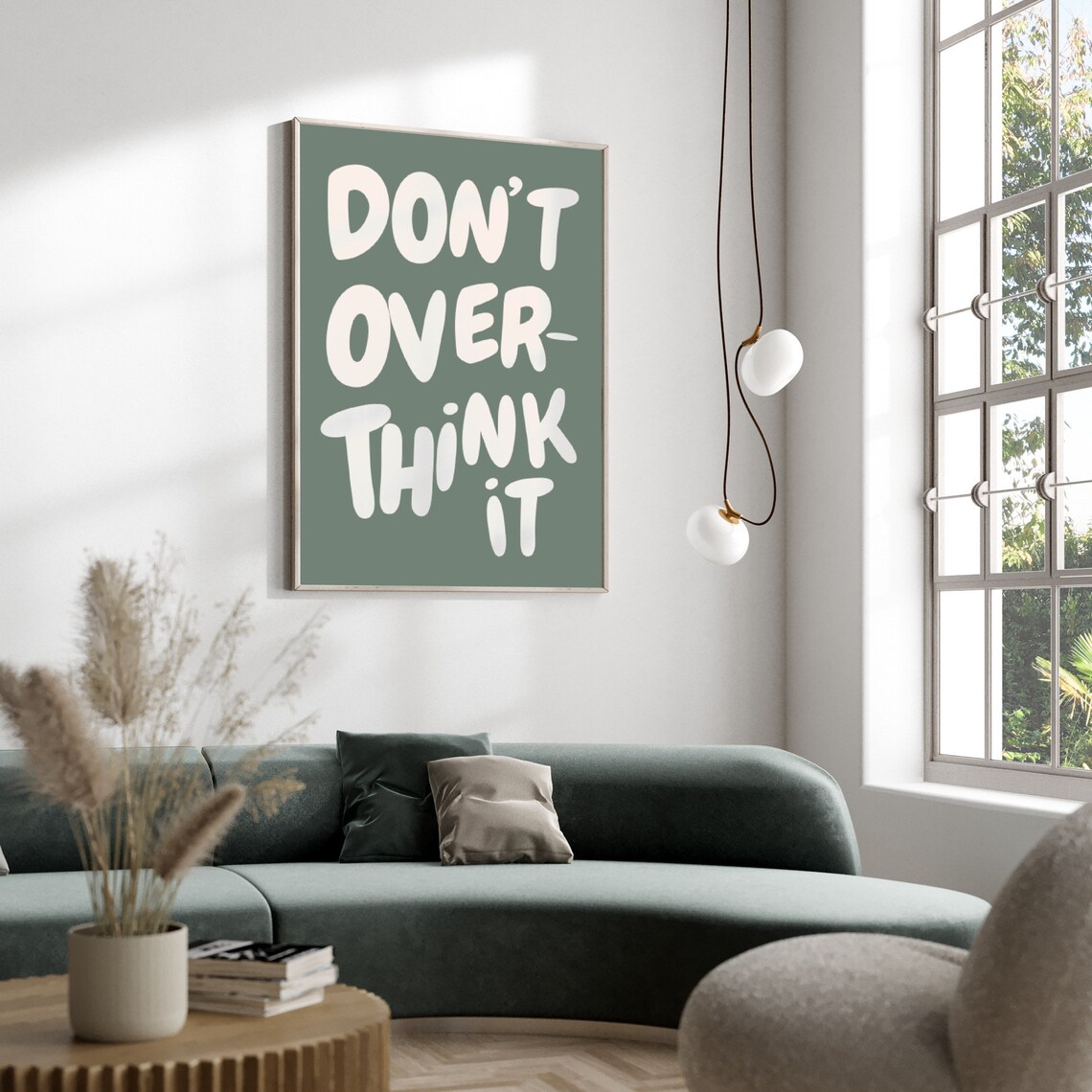 Don't Overthink It Quote Print, Preppy Dorm Room - Image 3
