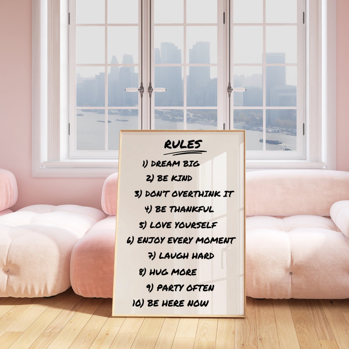 House Rules List Black White Inspirational Quote Typography Poster - Image 3