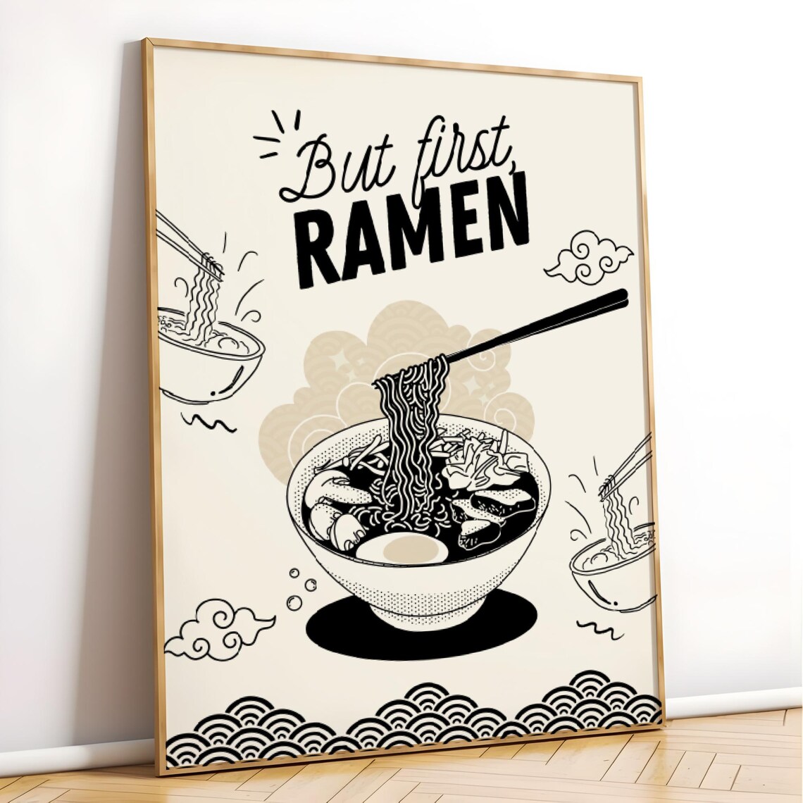 Retro Ramen Japanese Food Poster, Dining Room Art Print - Image 4