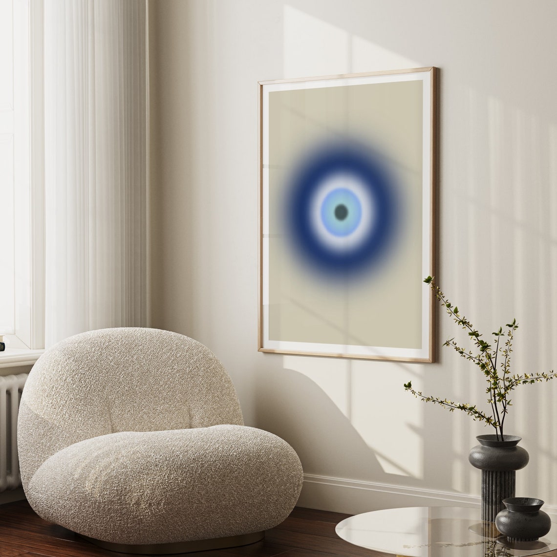 Blue Evil Eye Aura Gradient Boho Spiritual Protective Poster - Image 4