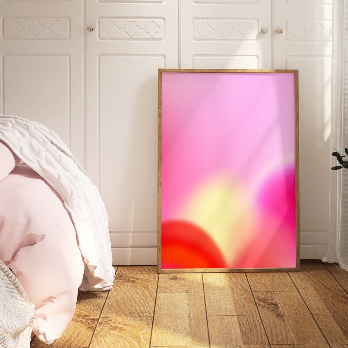Pink Aura Gradient Glow Soft Dreamy Abstract Wall Decor Poster - Image 3