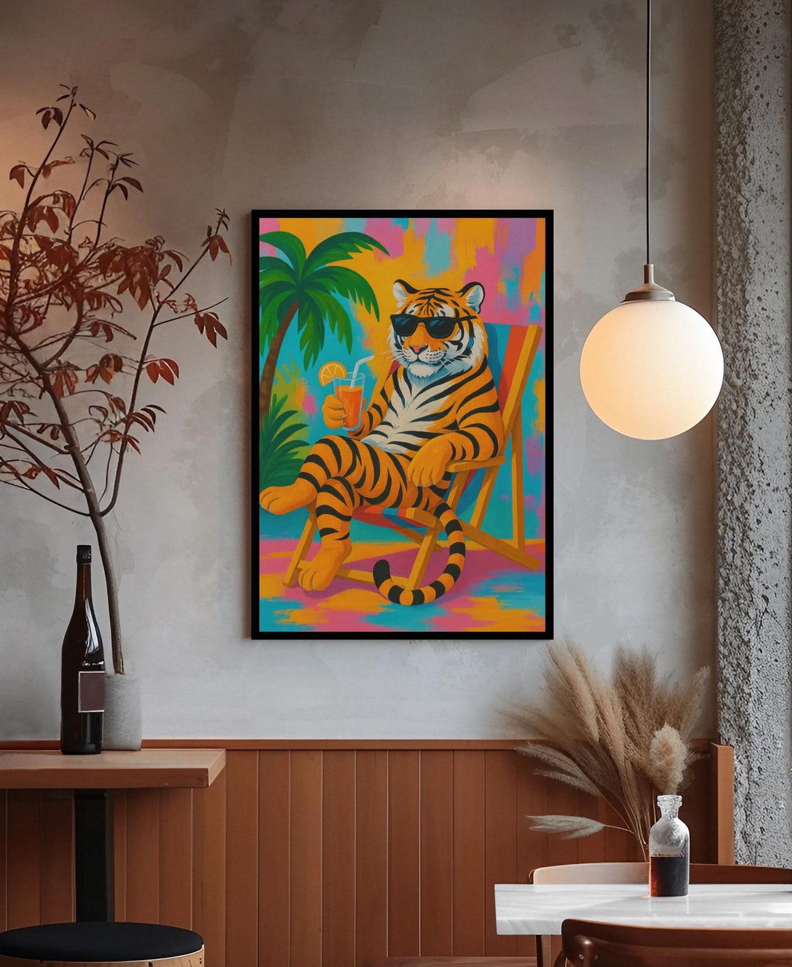 Sunglasses Tiger Art Print Tropical Jungle Pop
