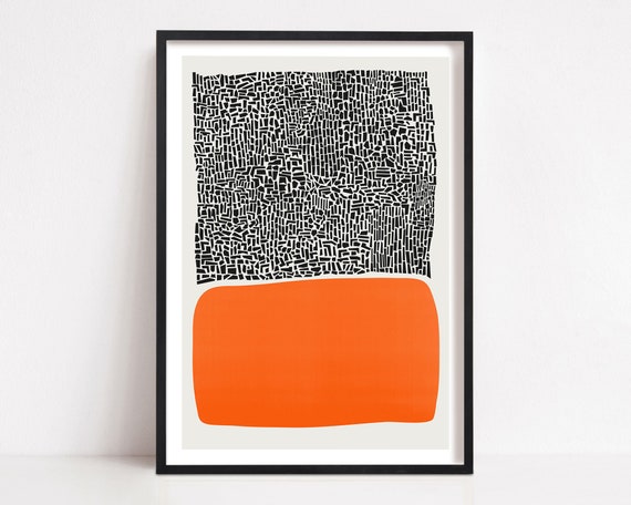 Abstract Mid Century Modern City Art Print