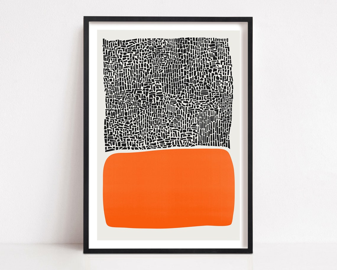 Abstract Mid Century Modern City Art Print