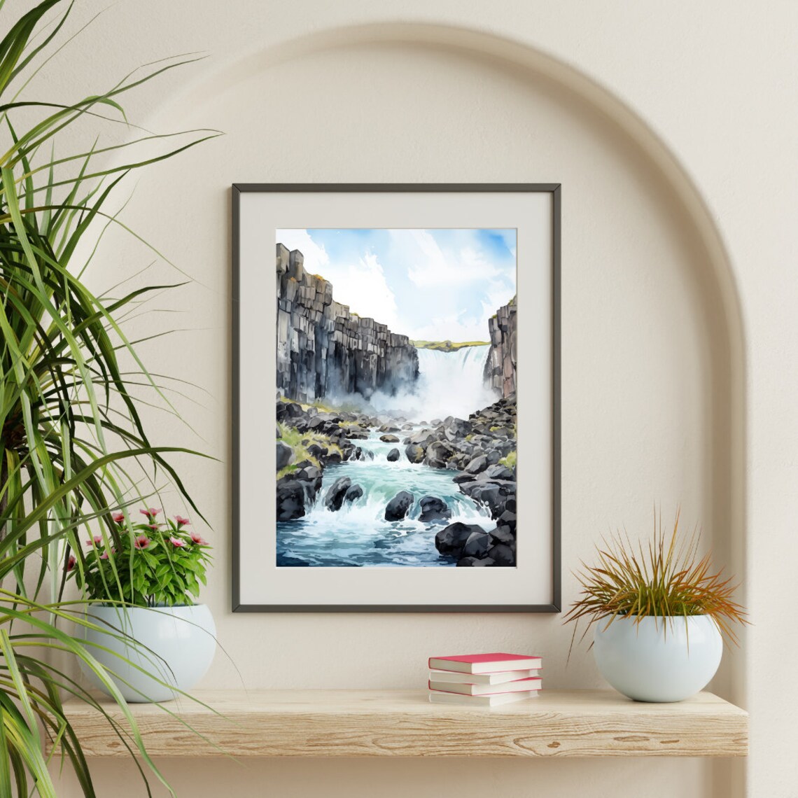 Thingvellir Watercolor Art Print, Iceland Landscape - Image 2