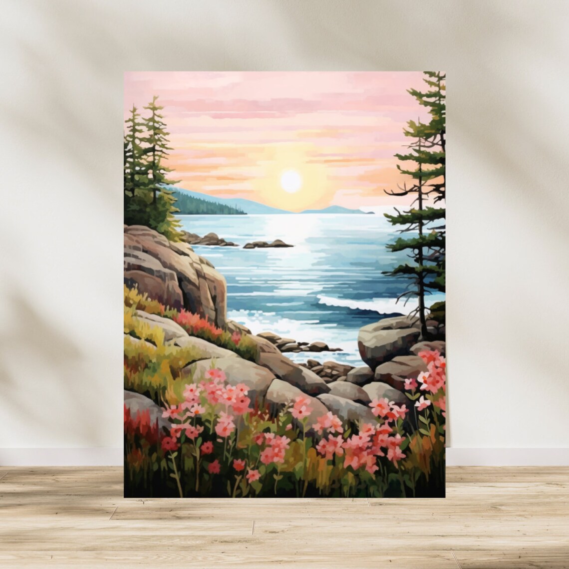 Acadia National Park Watercolor Art Print, Maine - Image 3