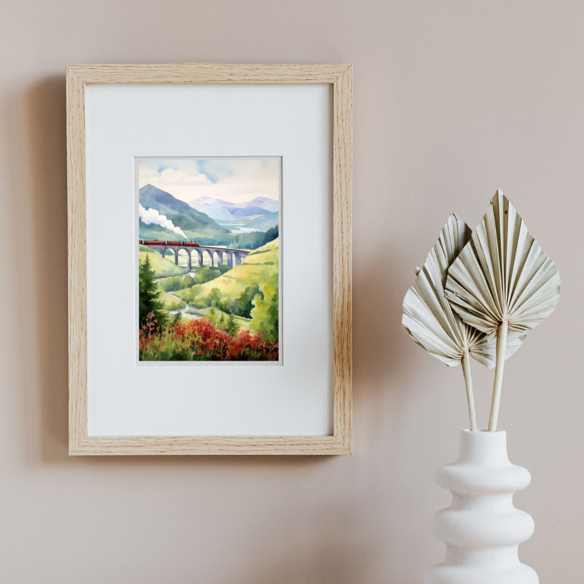 Glenfinnan Viaduct Watercolor Travel Poster, Scotland - Image 2