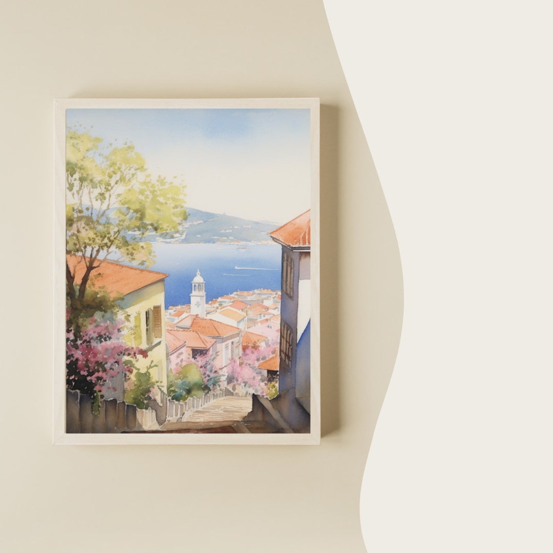 Funchal Madeira Hillside View over Terracotta Rooftops and Bay Poster - Image 2