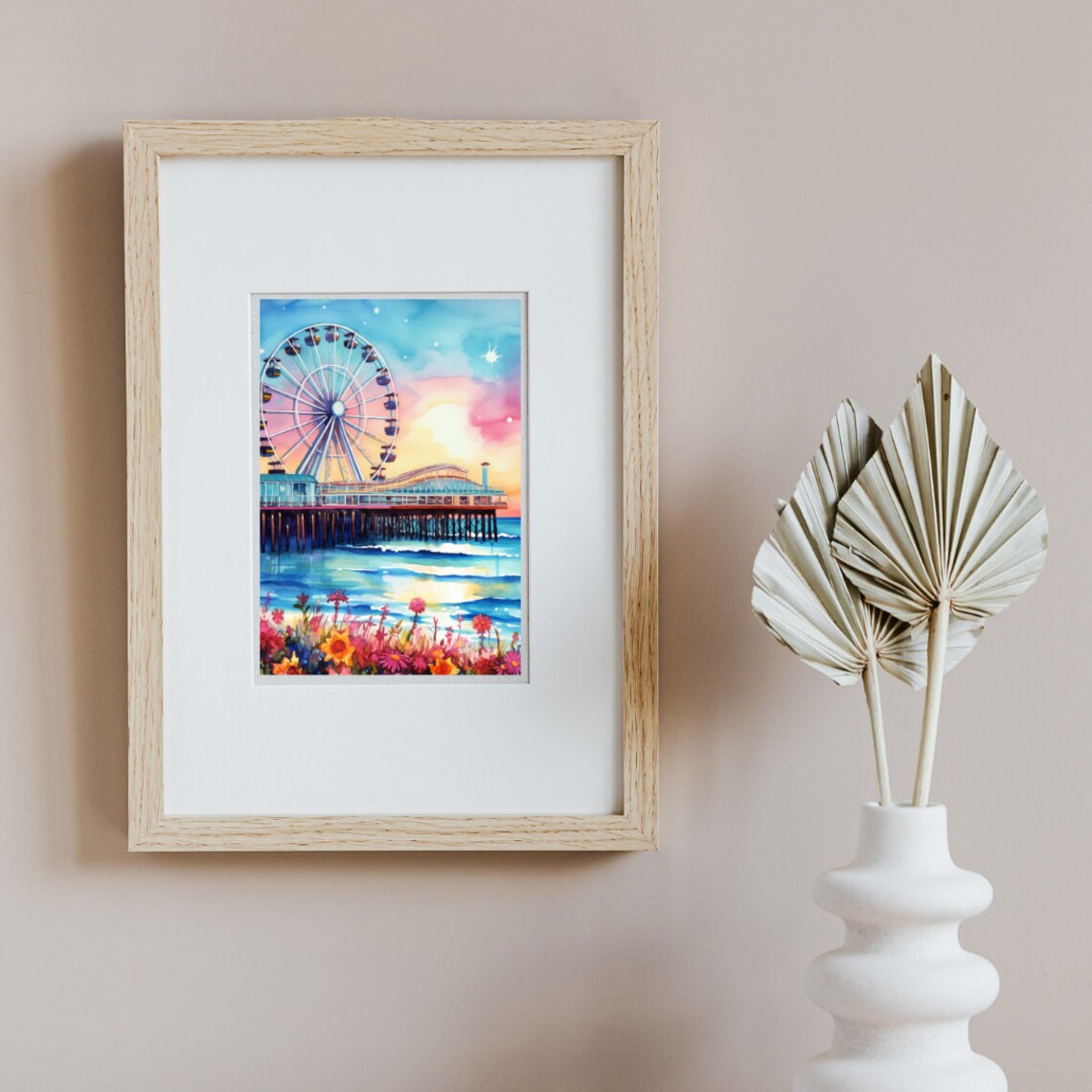Santa Monica Pier Watercolor Art Print, Los Angeles - Image 3