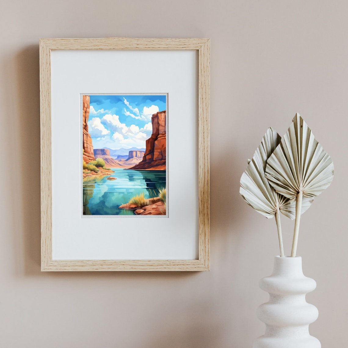 Canyon Lake Turquoise Water Between Red Rock Canyon Walls Poster - Image 3
