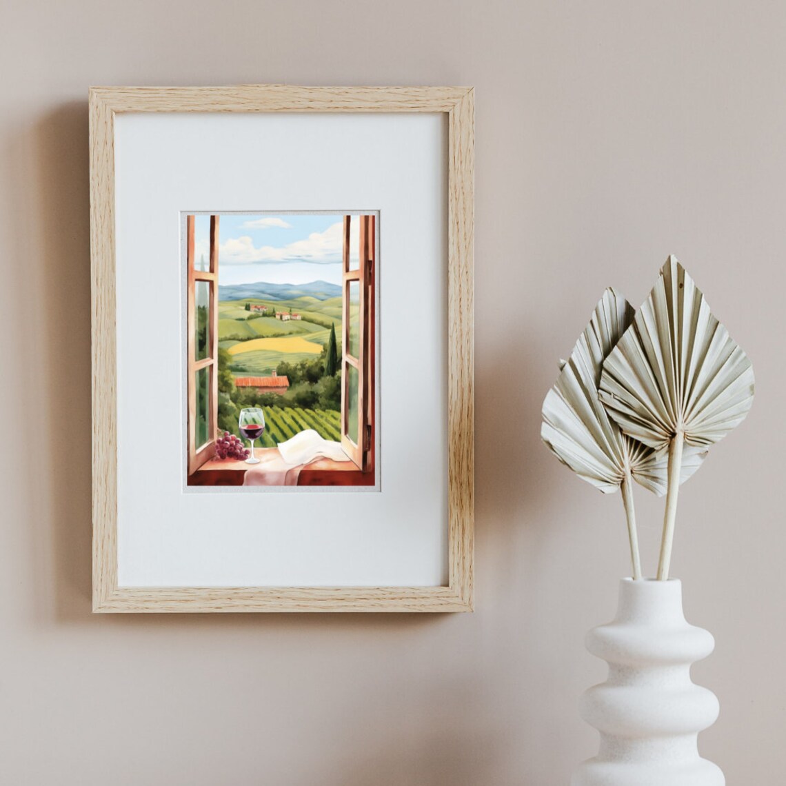 Tuscany Watercolor Travel Poster, Italian Countryside - Image 3