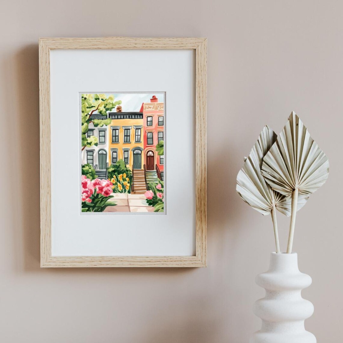 Brooklyn Brownstones Watercolor Art Print, New York City - Image 2