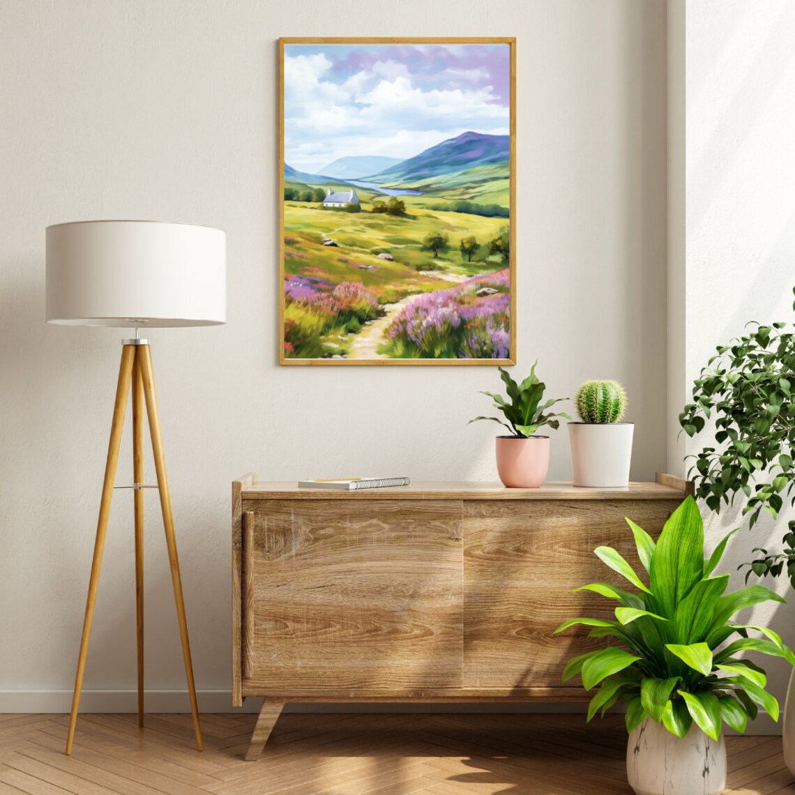 Scottish Highlands Watercolor Travel Poster, Rural Landscape - Image 2